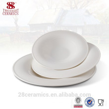 Vajilla blanca de la porcelana de hueso real al por mayor, placas de cerámica baratas